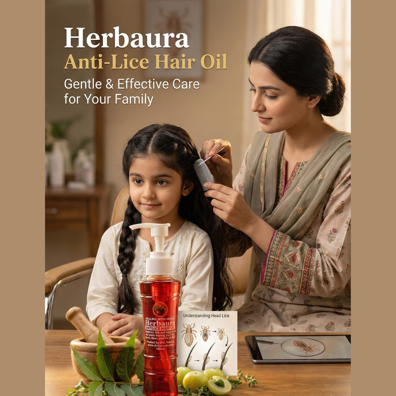 Herbaura Antilice Hair Oil – Fast Lice Removal, Safe for All Ages